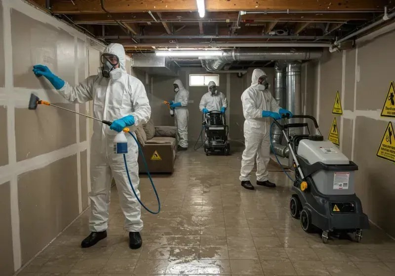 Basement Moisture Removal and Structural Drying process in Tipp City, OH